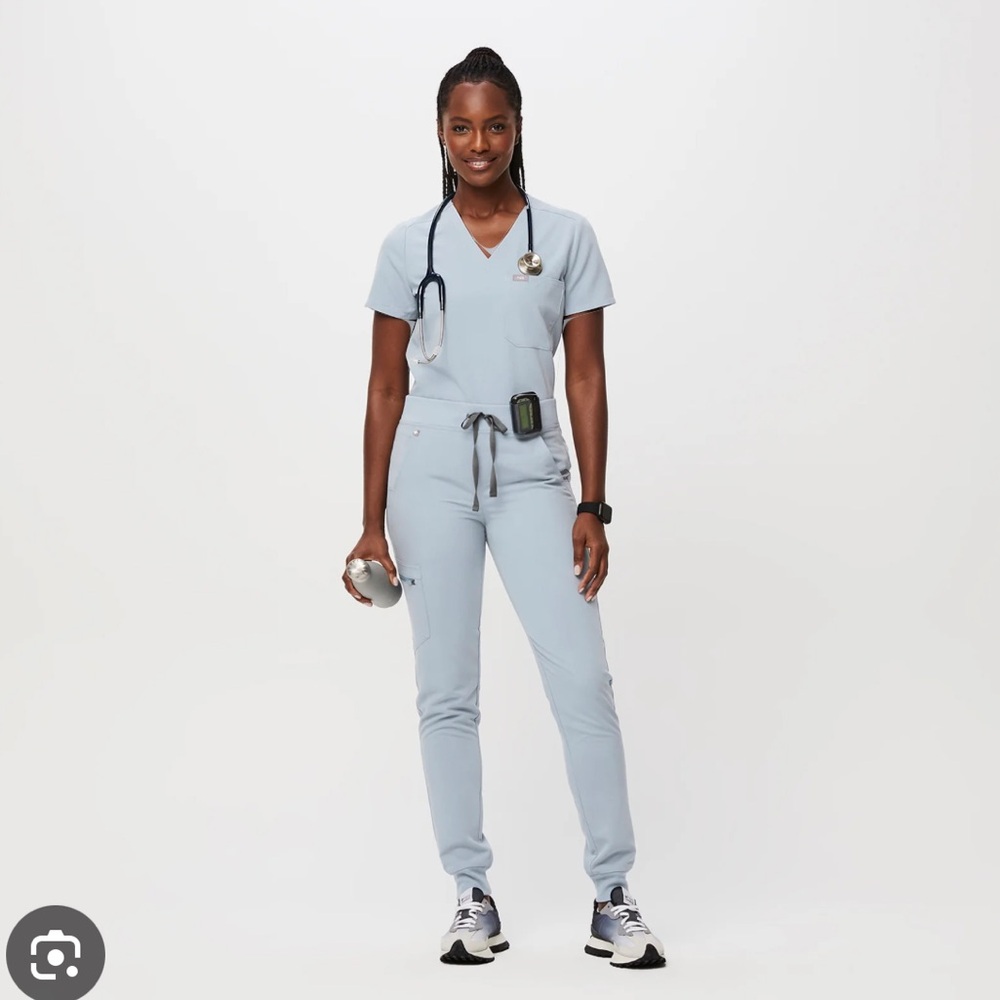 Dusty blue fig scrub pants
